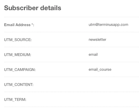 Mailchimp UTM Details