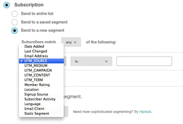 Mailchimp UTM segments Mailchimp UTM segments