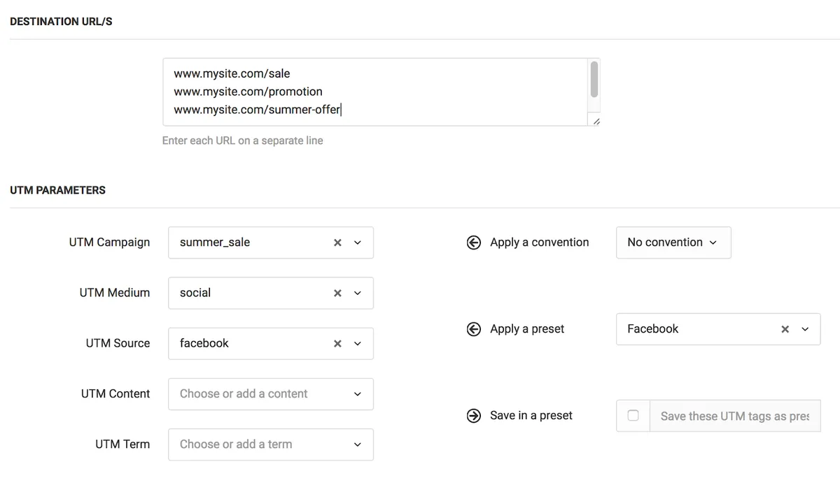 Collect campaign data with custom URLs