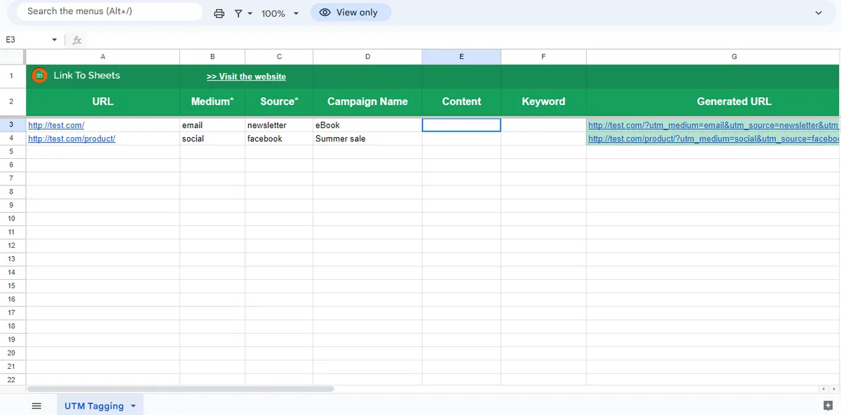 Top 7 URL Builder Spreadsheets