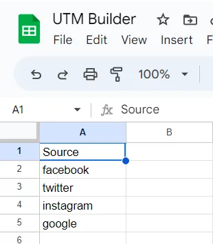 UTM Builder Spreadsheet Templates